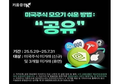 키움증권, '카톡 공유하면 미국주식 당첨' 이벤트