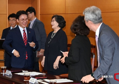 [포토] 밥상물가 간담회 참석한 김민석 후보자