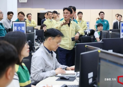 [포토] 김민석 후보자, 장마 예방 대비 테세 점검