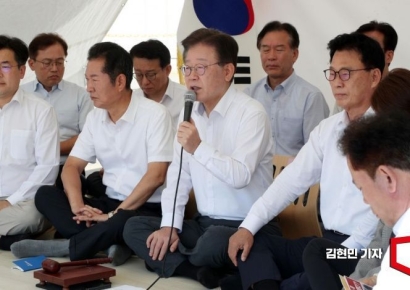 나경원, '웰빙 농성' 지적에 "李 대통령은 대놓고 음식 먹었다"