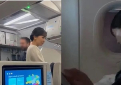 창에 머리 기댄 채 '꾸벅'…이코노미석 쪽잠 자는 공주에 일본 '들썩'