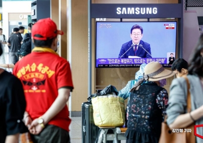 [포토] 취임 30일 기자회견 나선 이재명 대통령