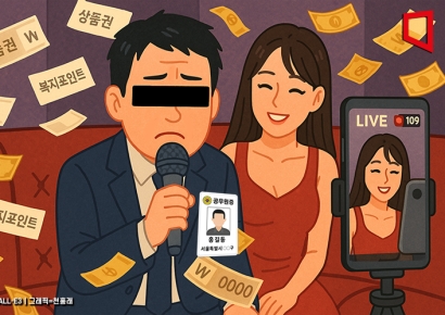 노래방 도우미 불러 라이브 방송한 공무원 "복지포인트로 유흥비 마련" 자랑도