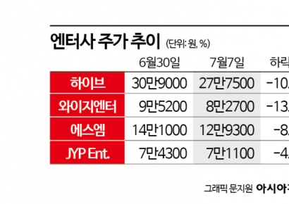 "지금 하락은 조정"…엔터주 여전히 '맑음'