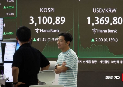 [포토] 코스피 장중 3100선 회복