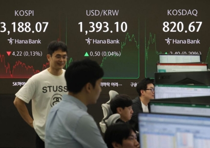 코스피, 개인 차익실현 매물 쏟아져 하락…3180선 마감