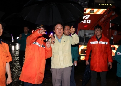 산청 찾은 박완수 경남지사 "가용 인원·장비 총동원해 인명구조"