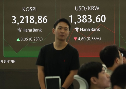 양시장 강보합…코스피 3200대 유지