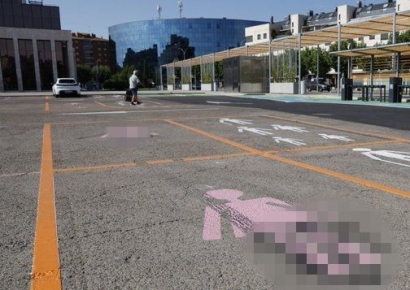 분홍치마 그림 위에 '음란 낙서'…여성전용 주차구역 두고 스페인서 성차별 논란