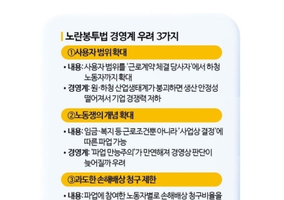 "1년 내내 교섭, 경제 초토화"…노란봉투법 '수용 불가' 3가지 이유