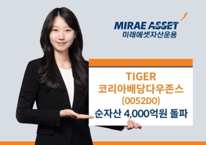 TIGER 코리아배당다우존스 ETF, 순자산 4000억 돌파
