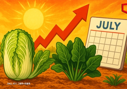 7월 폭염에 생산자물가 뛰었다 "시금치172%·배추 52% 폭등"