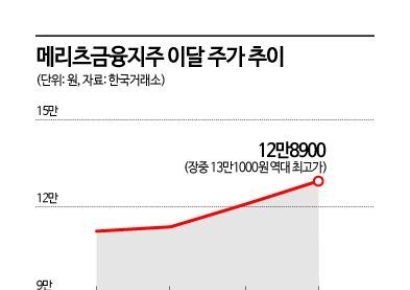 역대 최대 실적에 역대 최고가, '훨훨' 나는 메리츠금융지주