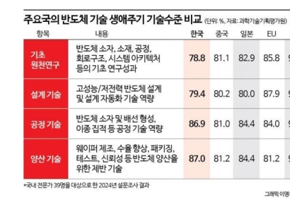 "이러다 중국한테 추월당하게 생겼네"…기술 향상 시급한 '한국 반도체'