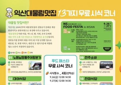 익산시, '대물림 맛집' 13곳 최종 선정