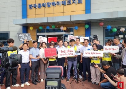 정청래, 599일 고공농성 현장 찾았지만…구미시는 '무대응'