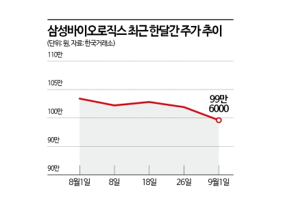 분할 앞둔 삼성바이오로직스, 길어지는 주가 부진