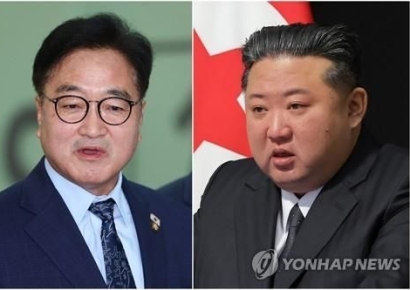 우원식 의장, 中 전승절 행사서 김정은과 악수하고 대화