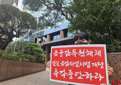 [포토] 금감원 해체 반대 1인시위