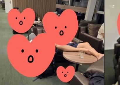 "욕하면서 닮아가나" 다낭 공항 민폐 한국인들…테이블 위 맨발 '척'