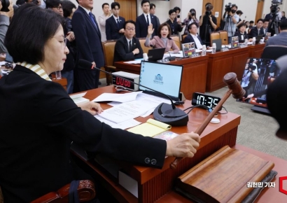 [포토] 의사봉 두드리는 추미애 법사위원장