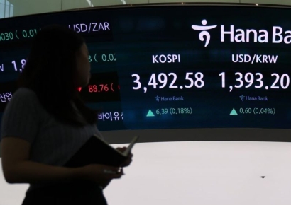 코스닥, 2% 넘게 하락…코스피도 3450선까지 내려
