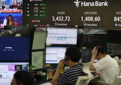 코스피, 외인·기관 순매도에 2% ↓…3400선 붕괴