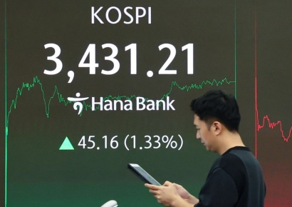 코스피, 돌아온 기관·외국인에 1%대 강세…3430선 회복