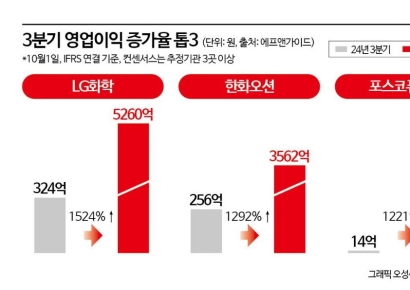 영업이익 증가율 1000%대 '삼총사' 있다…실적 시즌 주목해야 할 종목은[3Q실적 미리보기]