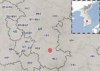 충북 옥천 동쪽서 규모 3.1 지진 발생