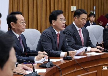 [포토] 국힘 “이번 국감 기조는 피의자 이재명 독재 저지”