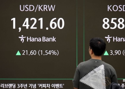 [포토] 원·달러 환율 1420원 돌파…5개월 만에 ‘최고’
