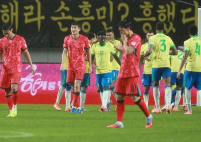 홍명보호 브라질 막강 화력에 속수무책 '0대5 완패'(종합)