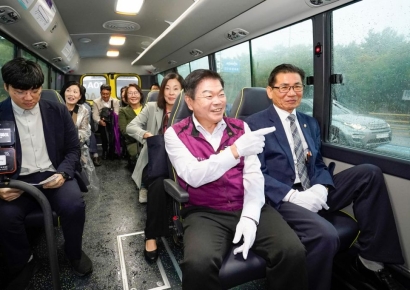 동대문구 자율주행버스 첫날 "안전할까" "미래교통 현실로"