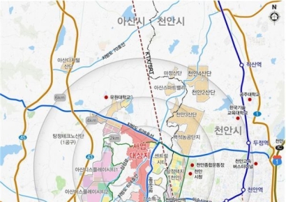 천안·아산의 중심축, '신불당'→'아산탕정2 도시개발사업' 서진본격화
