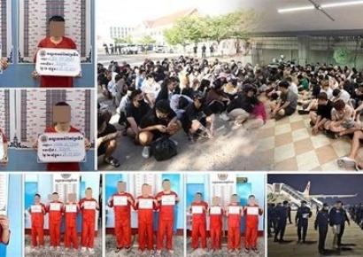 캄보디아 "온라인사기 단속해 3400명 체포…20개국 출신"