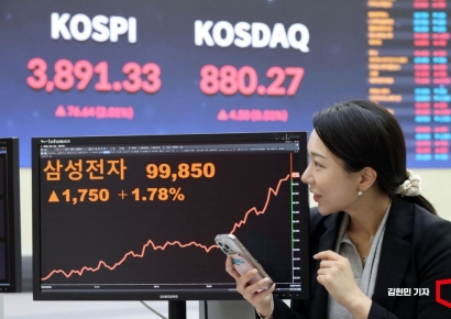 [포토] '10만 전자' 눈앞...코스피 3,880대 또 사상 최고