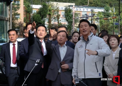 [포토] 부동산 대책 현장 회의 나선 장동혁 대표-오세훈 서울시장