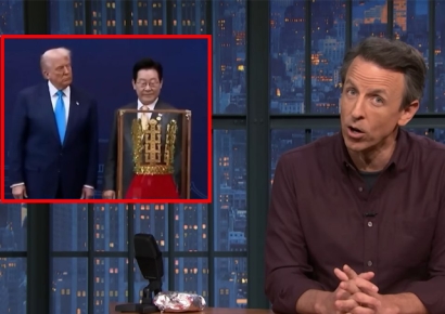 "트럼프, 그냥 한국 남아서 왕이나 해라"…금관 선물 주목한 美 토크쇼