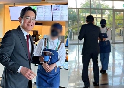 "서민 아저씨 같아, 받은 5만원은 가보로"…카페 직원에 용돈 준 이재용 회장