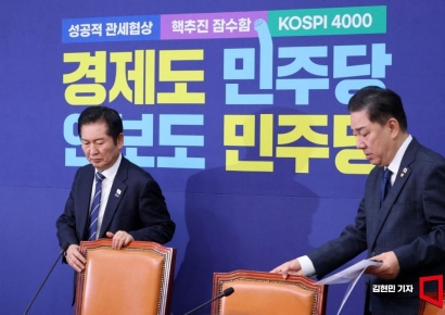 [포토] 최고위 참석하는 정청래-김병기