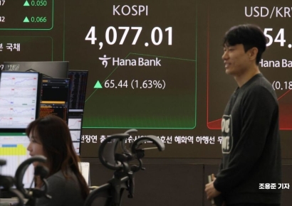 [Photo] KOSPI Recovers the 4,070 Mark During Trading