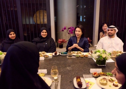김혜경 여사, UAE 대학 한류동호회 간담회…"사람과 사람 간 교류가 핵심"