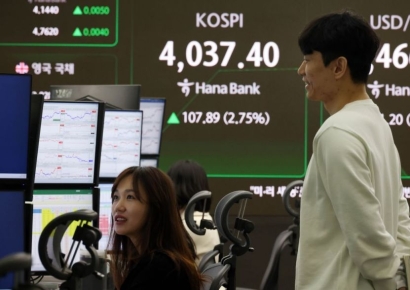 [포토] 코스피 4000선 회복