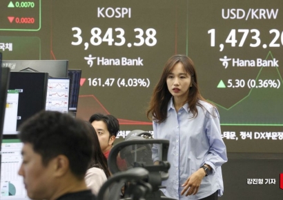 [포토] 뉴욕증시 급락 여파에 코스피 3900 붕괴