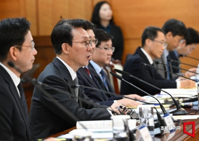 [포토] 제1회 과학기술관계장관회의 발언하는 김민석 총리