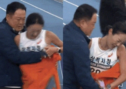 "선수 보호하려고" "명치 아파 뿌리친 것"…마라톤 신체접촉 논란에 감독·선수 해명
