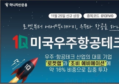 하나자산운용, 국내 첫 미국우주항공테크 ETF 출시 