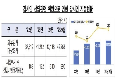 올해 감사인 선임 위반만 290곳…금감원 "선임 시 절차 유의해야"