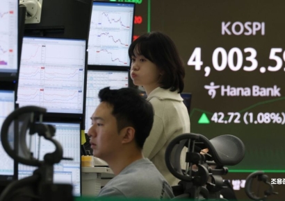 [포토] 코스피 1% 상승, 4000선 회복
